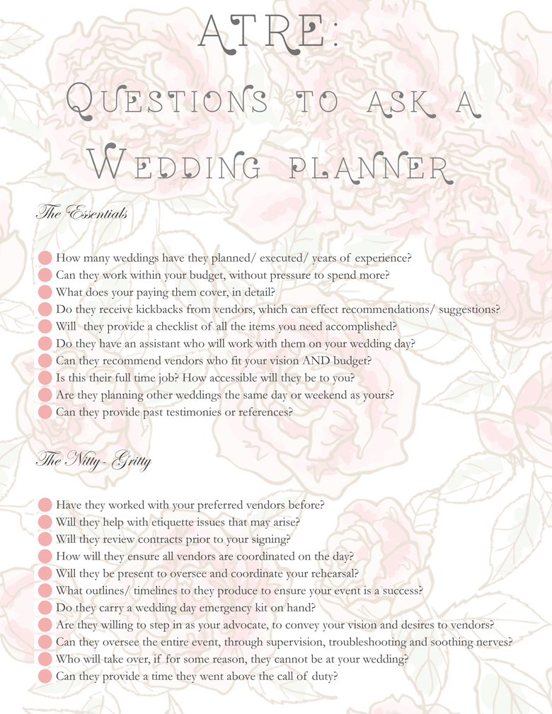 KME certified questions- wedding planner